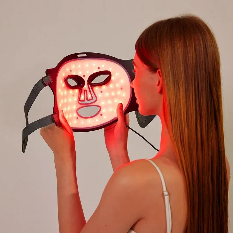 7 Color Cordless LED Face Mask for Wrinkle & Acne Care – Black