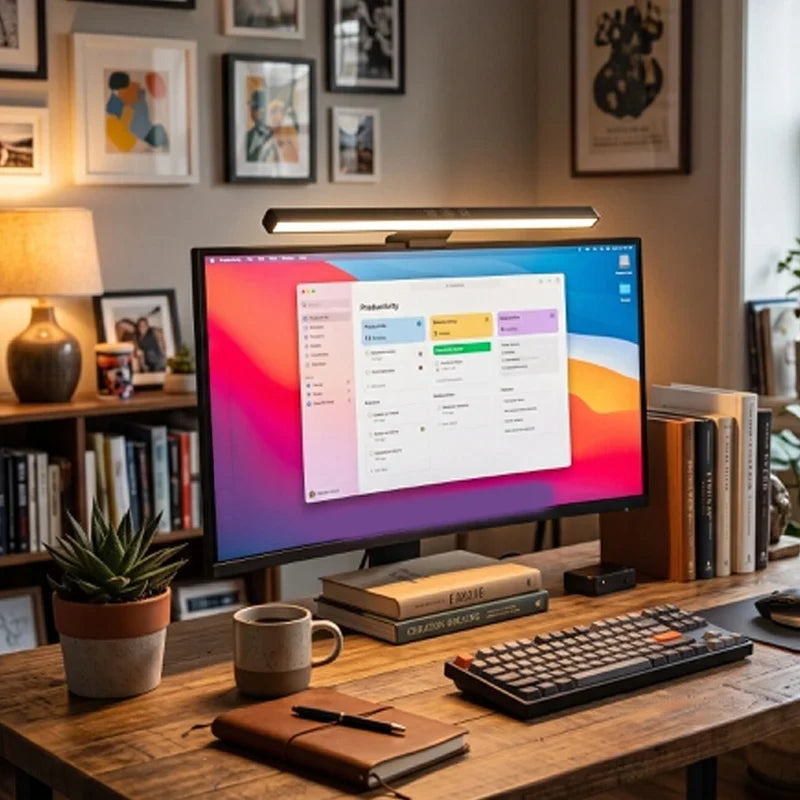 Computer Monitor Light LED Screen Bar USB Powered Dimmable 3 Color Temperature Modes Touch Control For Desktop