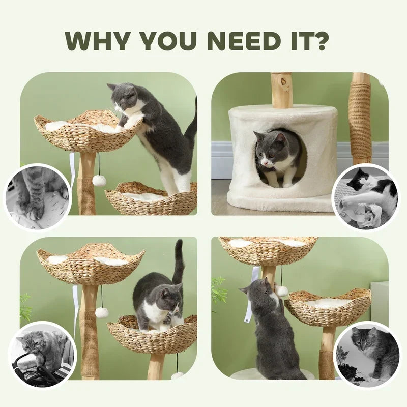 37-Inch Modern Cat Tree – Multi-Level Cat Tower