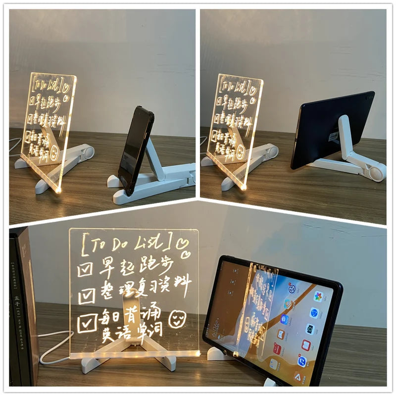 LED Transparent Luminous Handwriting And Eraser Acrylic