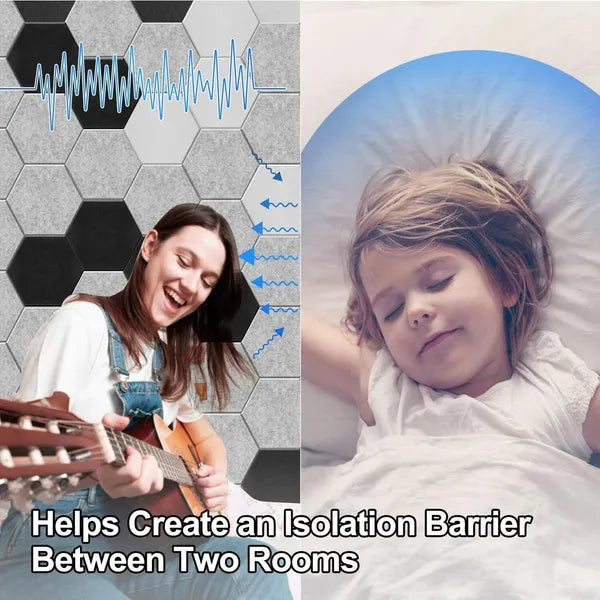 6-Inch Hexagon Acoustic Sound Panels – 9mm Polyester Fiber Wall Tiles