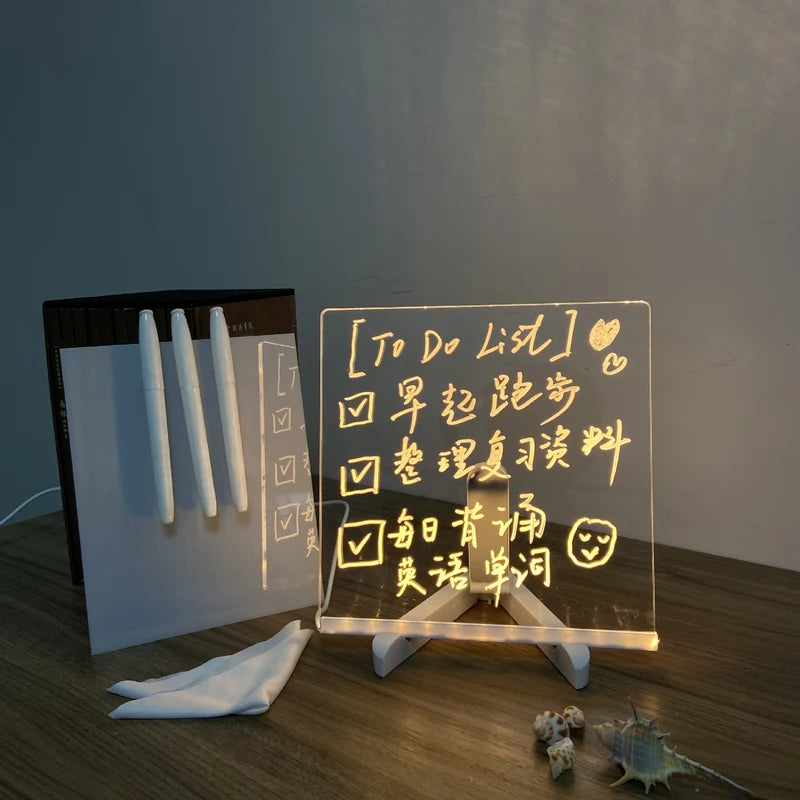 LED Transparent Luminous Handwriting And Eraser Acrylic