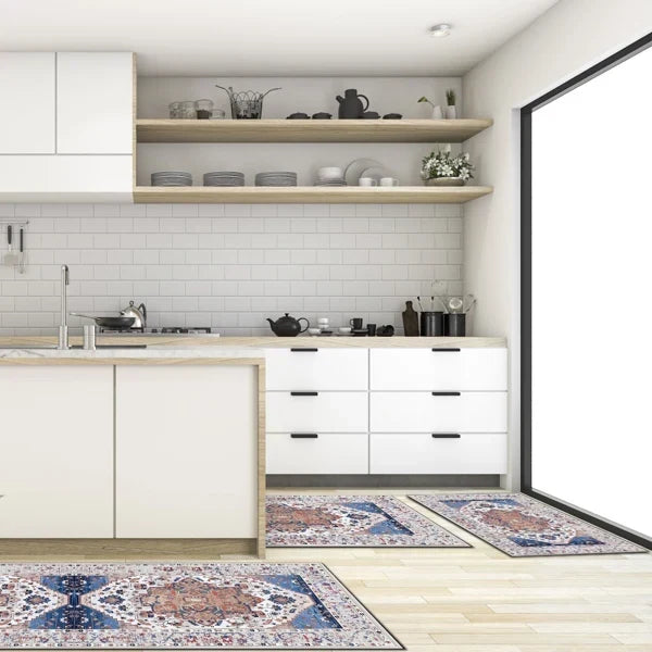Boho 3-Piece Kitchen Rug Set with Runner