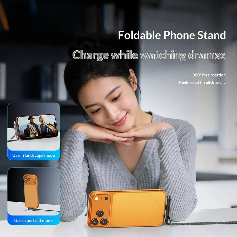 240W Foldable Stand Data Cable, Right-angle Connector, Dual-C Braided Cable