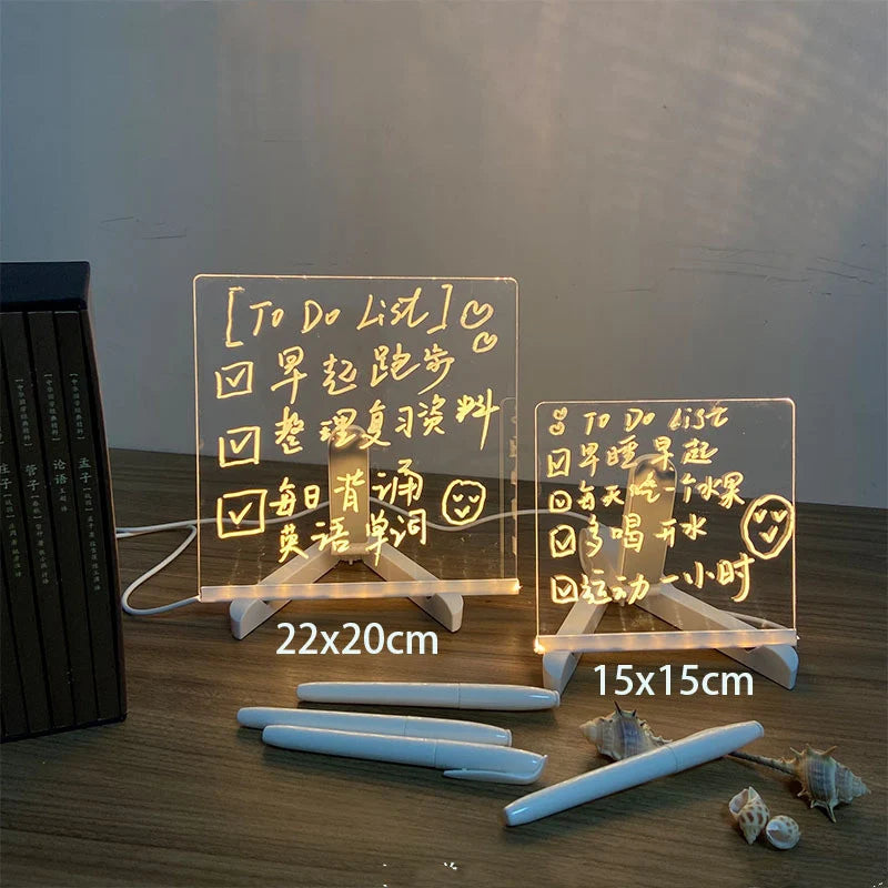 LED Transparent Luminous Handwriting And Eraser Acrylic