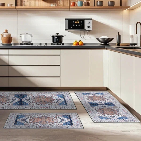 Boho 3-Piece Kitchen Rug Set with Runner