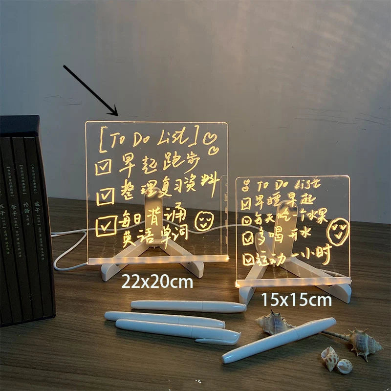 LED Transparent Luminous Handwriting And Eraser Acrylic