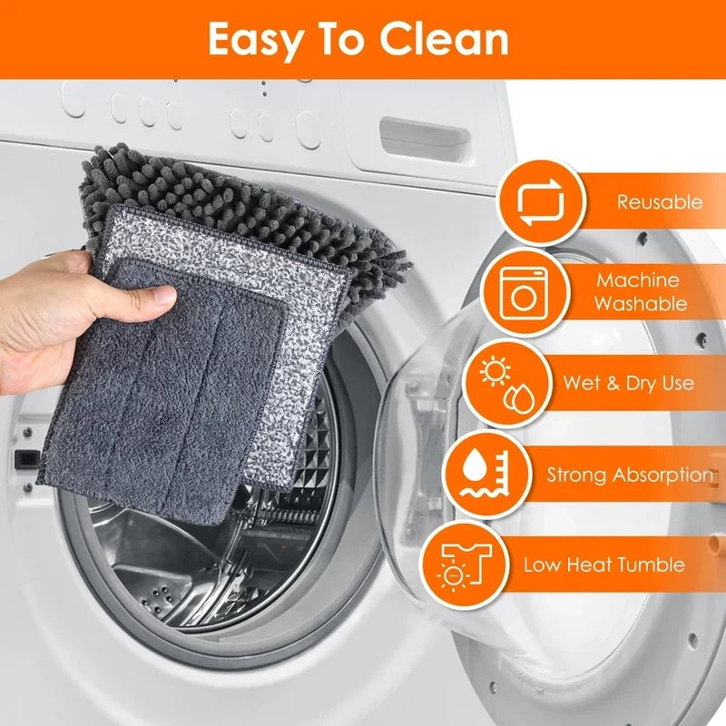 2-in-1 Baseboard Cleaner & Wall Cleaner Mop with Squeegee